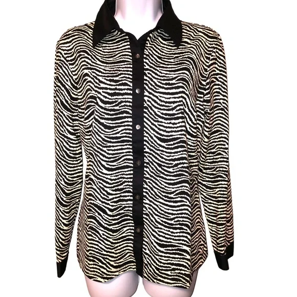 J. McLaughlin Betty Shirt Zebra Print Excellent - Picture 9 of 9